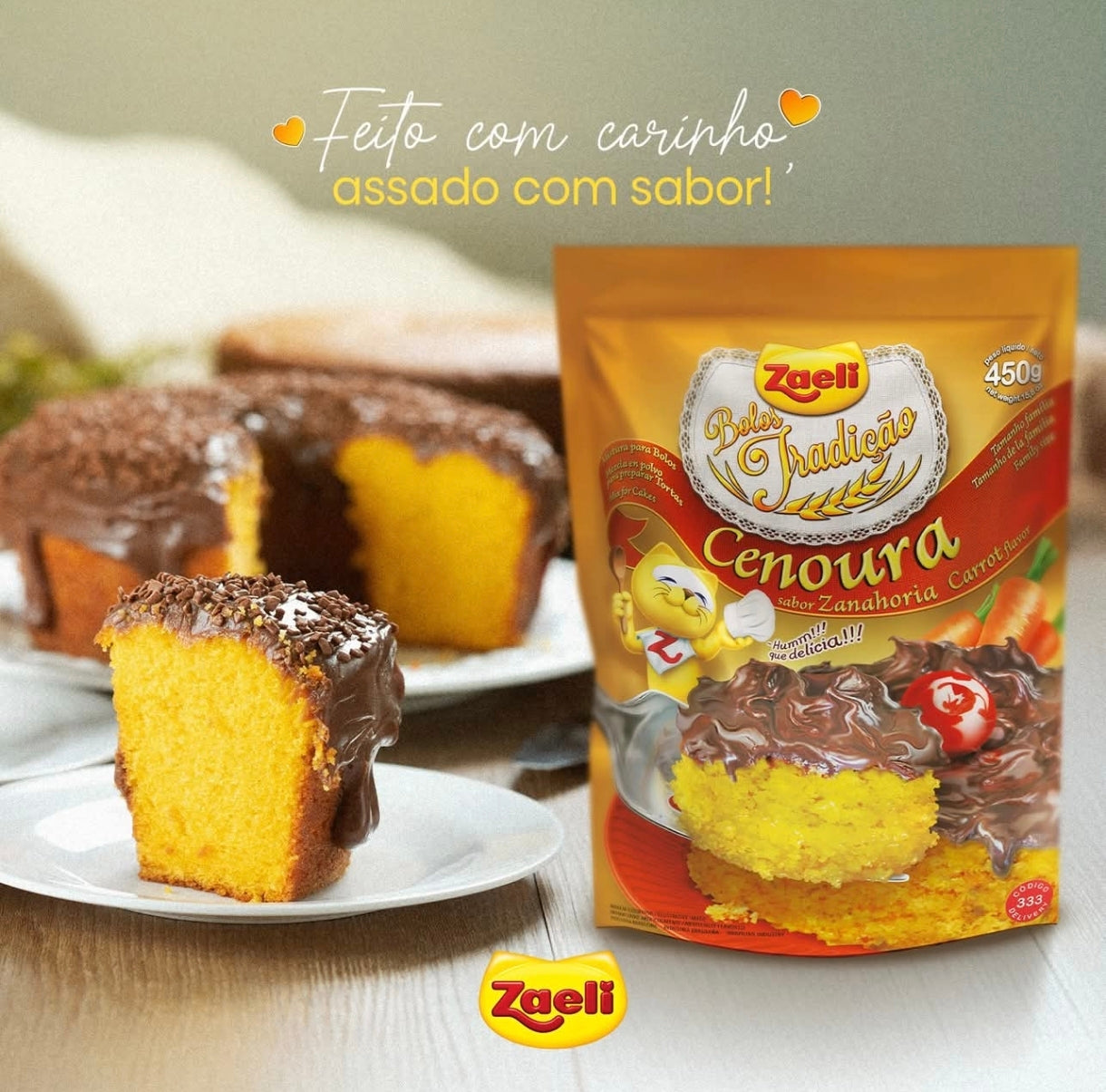 Mistura para bolo de cenoura